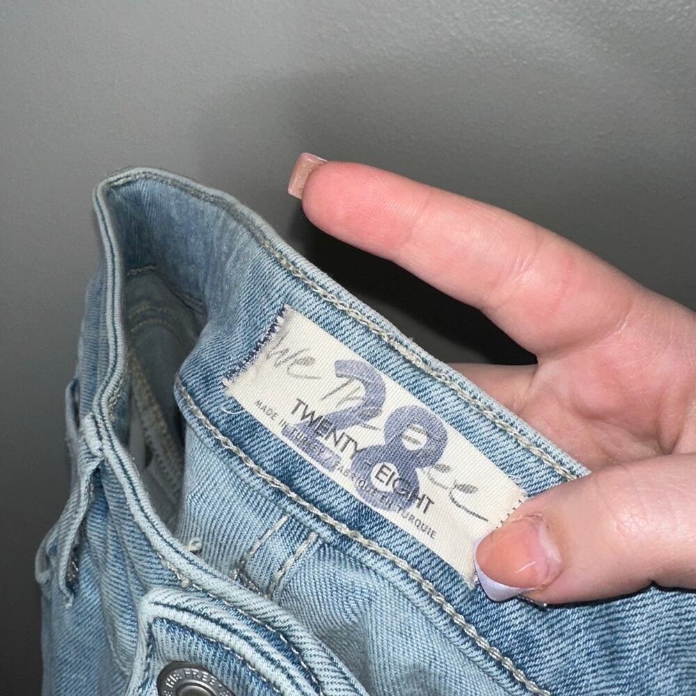 Free People x We The Free Raw High Rise Skinny Jeans No Rips Blue Size 28 - Picture 3 of 6